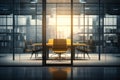 Modern office background. Illustration AI Generative