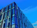 Modern Office Block, Posterised Art Style Royalty Free Stock Photo