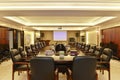 Modern office boardroom filled with led light