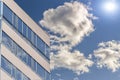 Modern office building beautiful blue sky background.