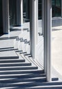 Modern office building entrance, steps and pillars Royalty Free Stock Photo