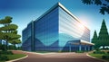 modern office building exterior commercial business center with large panoramic windows glass facade cityscape Royalty Free Stock Photo