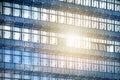 Modern office building - lightbeam, sun reflection Royalty Free Stock Photo