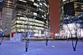 Modern office building with facade of glass. Royalty Free Stock Photo