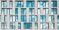 Modern office building facade , window facade with sky reflection Royalty Free Stock Photo