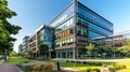 Modern Office Building with Green Landscape Royalty Free Stock Photo