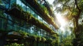 Modern office building in Hong Kong, China. Green and nature concept
