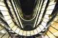 Modern office building lit up windows at night Royalty Free Stock Photo