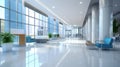 Modern Office Building Lobby Indoors, Lobby, Modern, Business, Entrance Hall. generative ai Royalty Free Stock Photo