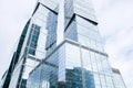 Modern office building low angle,skyscrapers,glass tower buildings in business on sky background, architecture,construction Royalty Free Stock Photo