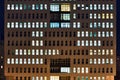 Modern office building at night close up Royalty Free Stock Photo