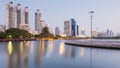 Modern office building with reflection water lake Royalty Free Stock Photo