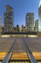 Modern office building and skyline of Hong Kong city at dusk Royalty Free Stock Photo