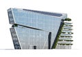 Modern office building with solar panels and vertical garden Royalty Free Stock Photo