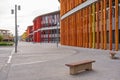 Modern office buildings and company headquarters in the rehabilitated area of the Zaragoza Expo.