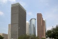 Modern office buildings in downtown Houston Royalty Free Stock Photo