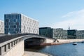 Modern office buildings in government district in Berlin Mitte against sk Royalty Free Stock Photo