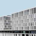 Modern office buildings in government district in Berlin Mitte against sk Royalty Free Stock Photo