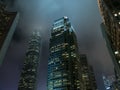 Modern office buildings in Hong Kong city night Royalty Free Stock Photo