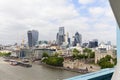 Modern office buildings in London, view from Tower Bridge, London, United Kingdom Royalty Free Stock Photo