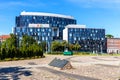 Modern office buildings in old Gdansk Shipyard quarter surrounding European Solidarity Centre and Solidarnosci square in Gdansk,