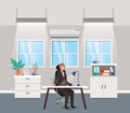 Modern office with businessman sitting