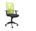 Office chair from green cloth isolated over white Royalty Free Stock Photo