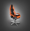 Modern office chair isolated on black gradient background 3d render Royalty Free Stock Photo