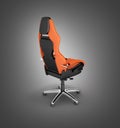 Modern office chair isolated on black gradient background 3d render Royalty Free Stock Photo