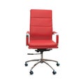 Office chair from red leather. Isolated Royalty Free Stock Photo