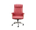 Office chair from red leather. Isolated Royalty Free Stock Photo