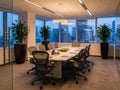 Modern office conference room with city view Royalty Free Stock Photo
