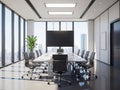 Modern office conference room with city view Royalty Free Stock Photo