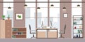 Modern office or coworking workplace,flat interior and furniture