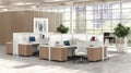 Modern Office Cubicles Open Space Workspace. Royalty Free Stock Photo