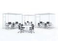 Modern office design concept with individual workstations and collaborative meeting spaces Royalty Free Stock Photo