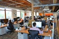 Modern Office Design, Efficient Workspace Layout Improves Productivity and Collaboration in Open-Plan Office Setti