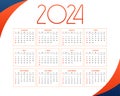 Modern 2024 office desk calendar template schedule task or events