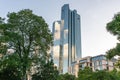 Modern office Deutsche Bank tower in the Frankfurt am Main city Royalty Free Stock Photo