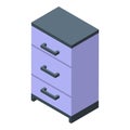 Modern office drawer unit isometric icon Royalty Free Stock Photo