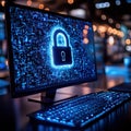 Modern Office with Emphasis on Cybersecurity - Robust Digital Security Tools