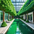 modern office filled with greenery to enhance team promoting healthy and