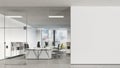 Modern office interior with blank white wall Royalty Free Stock Photo