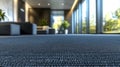 Modern office interior with blurred background showing carpet texture Royalty Free Stock Photo