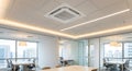 Modern office interior with ceiling air conditioning and climate control system Royalty Free Stock Photo