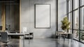 Modern office interior design blank canvas wall Royalty Free Stock Photo