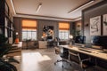 Modern office interior design. Contemporary workspace for creati