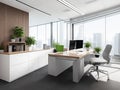 Modern office interior, office design idea, stylish office room, work place