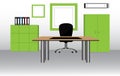 Modern office interior with designer desktop. Business workspace