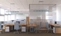 Office, interior visualization, 3D illustration Royalty Free Stock Photo